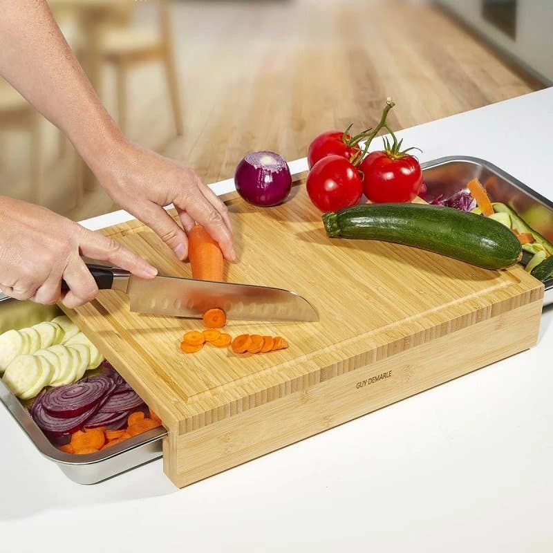 Tabla de cortar con cajones de acero inoxidable - 3