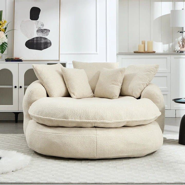 Sillón cocoon de chenilla - 6